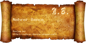 Nehrer Bence névjegykártya